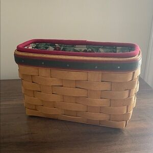 Longaberger Basket with Holiday liner and protector